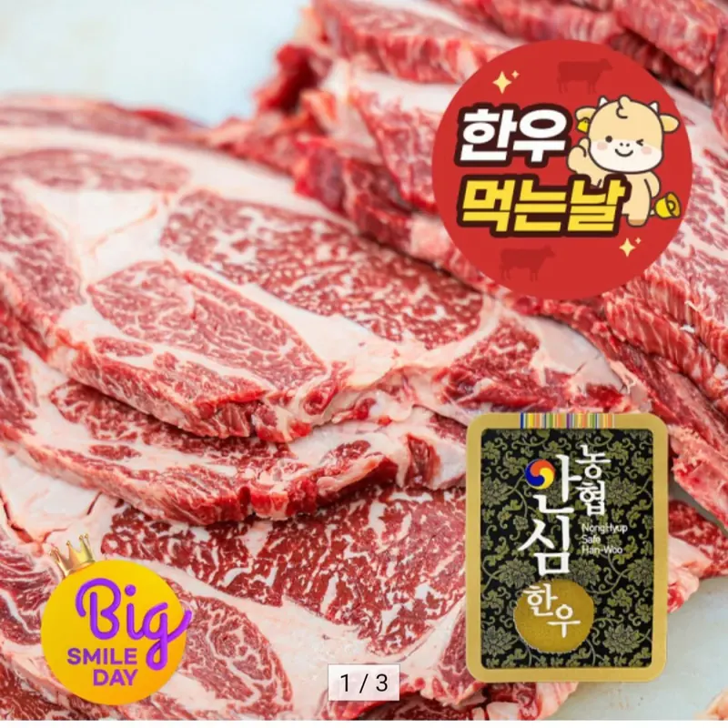 [옥션] 1등급 암소 한우 등심 250g x 2팩