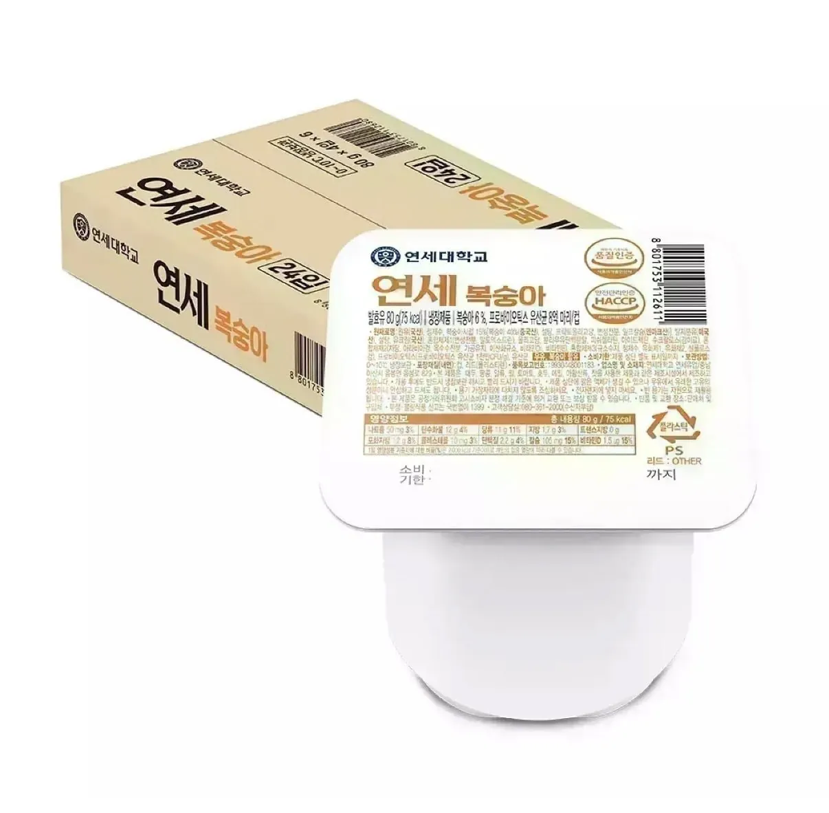 [11번가] 연세 요거트 플레인/딸기/복숭아 80g X 24개 (8,910원/무료)