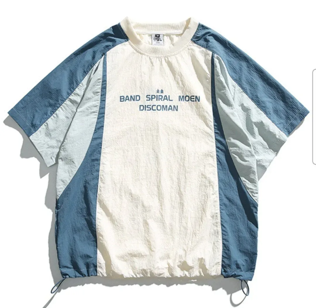 [옥션] 힙한 남녀공용 배색 아노락 반팔티