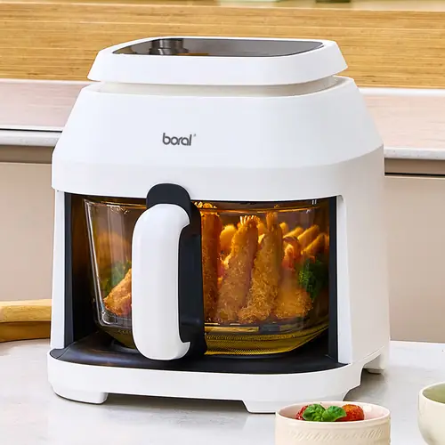 [토스쇼핑] 보랄 글라스 에어프라이어 BR-D600AF, 5L, 360도, 터치형, 8가지 자동요리, 화이트, 1개 (48,800원 / 무료)
