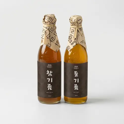 [토스쇼핑] 백년본가 참기름, 350ml, 1개 + 들기름, 350ml, 1개 (14,230원 / 무료)