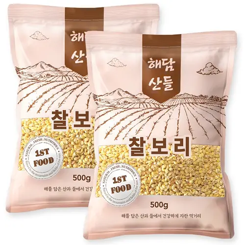 [토스쇼핑] 해담산들 국산 찰보리, 500g, 2봉(4,500원/무료)
