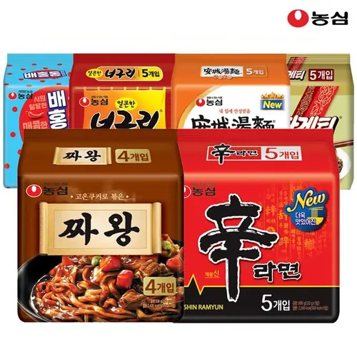 [롯데온] 농심 신라면 10봉+짜왕8봉+너구리10봉