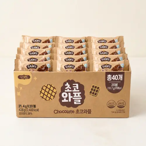 [토스쇼핑] 오즈랜드 초코와플, 21.4g, 20봉, 1박스(6,640원/무료)