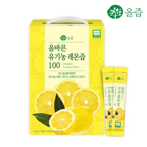 [롯데온] 올즙 올바른 유기농 레몬즙 100포 (19,200원/무료)