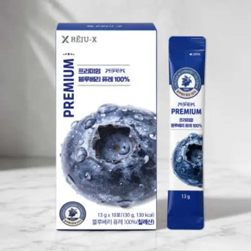 [토스쇼핑] 리쥬엑스 프리미엄 블루베리 퓨레 100%, 13g, 10포, 1박스 (6,900원 / 무료)