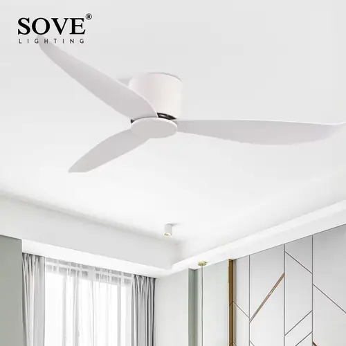 SOVE 로우 플로어 모던 BLDC 천장 선풍기 (리모컨 포함) 가정용 환풍기 모터 전기 선풍기 장식용 선풍기