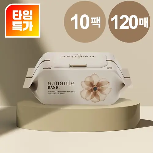 [알리 단독특가/쿠팡리뷰 5만개] 대용량 가성비 엠보싱 캡형 BA 물티슈 120매 10팩/ 물걸레 청소포 아기
