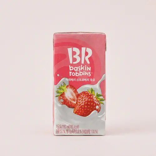 [토스쇼핑] 배스킨라빈스 베리베리 스트로베리 우유 190ml, 24개 (12,900원 / 무료)