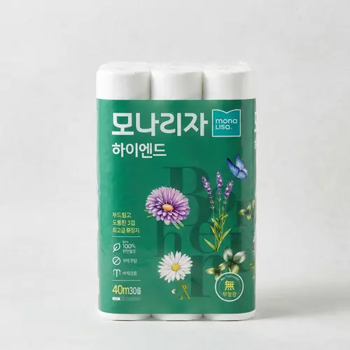 [토스쇼핑] 모나리자 하이엔드, 40m, 30롤, 2팩 (38,040원 / 무료)