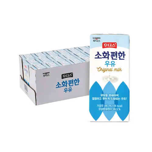 [토스쇼핑] 후디스 소화 편한 우유 오리지널, 190ml, 24개(11,900원/무료)