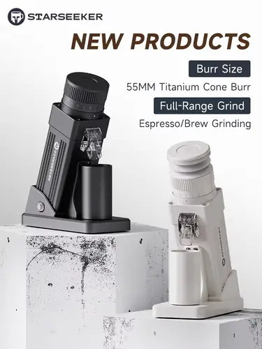스타시커 E55Pro 전동 커피 그라인더 55MM 티타늄 콘 버 무단계 조절 에스프레소 브루 커피 원두 분쇄기 블랙