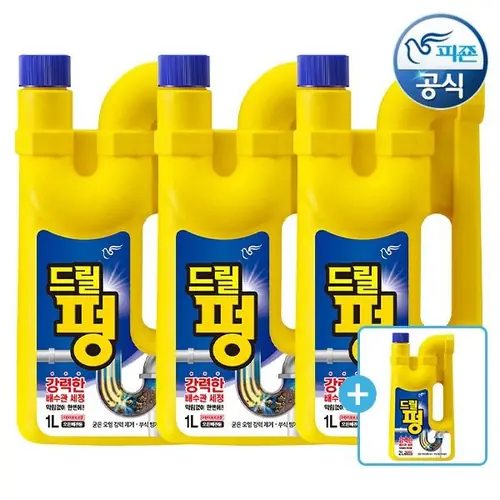 [롯데온] 배수구세정제 파워드릴펑 1L 3개