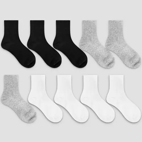 한국생산 사계절용 10켤레 특가 남자 여자 학생 면양말 무지 중목 양말