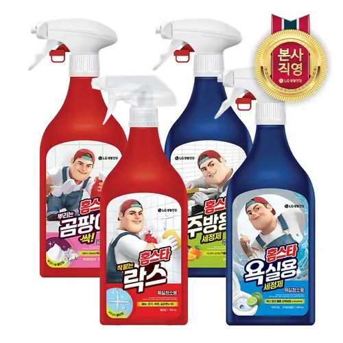 [롯데온] 홈스타 뿌리는 곰팡이 싹/주방용/욕실용/착붙는 락스 세정제 용기 500ml x 4개 (11,900원/무료)