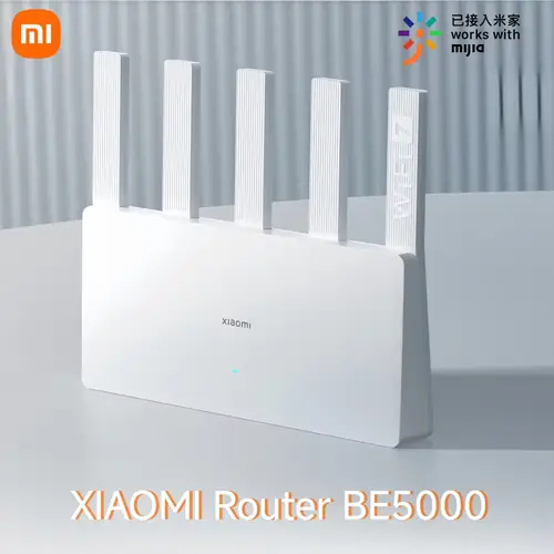 샤오미 BE5000 라우터 Wi-Fi 7 듀얼 밴드 메쉬 시스템 2.4/5GHz 2.5G 포트 IPTV 지원 OFDMA 신호 증폭 가정용 또는 게임용