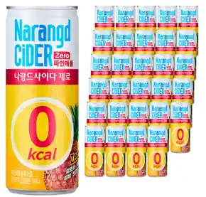 [쿠팡] 나랑드사이다 제로 파인애플, 245ml, 30개