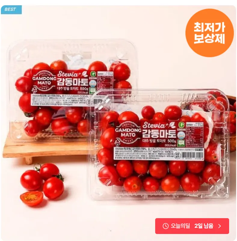 [오늘의집] 스테비아 대추방울토마토 500g x 4팩 (11,970원/무료)