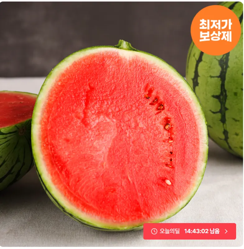 [오늘의집] 정품 꿀단지 수박 6~7kg (16,197원/무료)