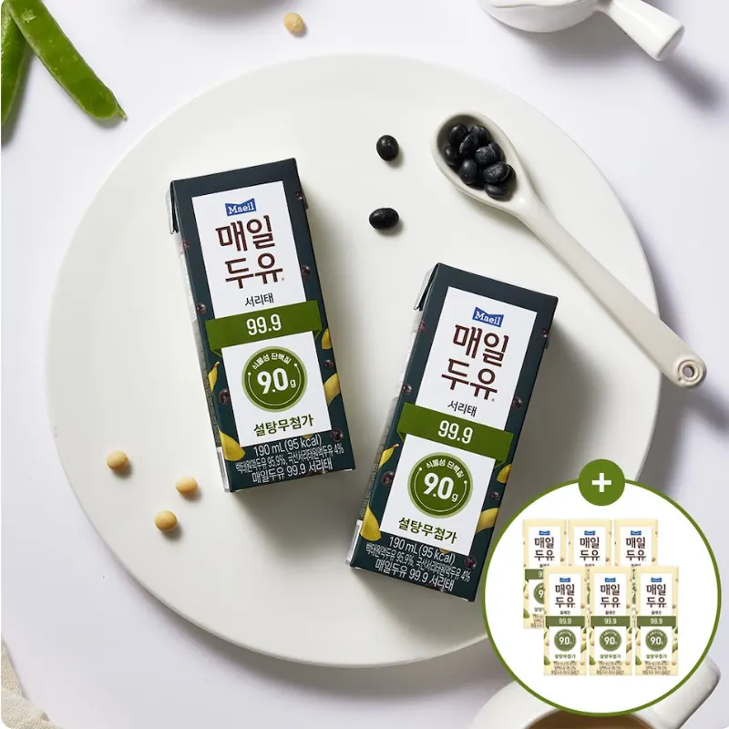 [오늘의집] 매일두유 99.9 서리태 190ml 24팩+99.9 플레인 190ml 6팩 증정 (14,715원/무료)